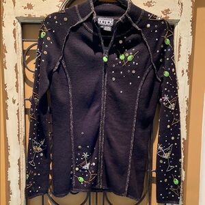 Berek Black Sweater with Martini and Olives Sequins size small